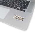 Laptop with 'PSALM 91 OUTDOORS' sticker on a white background